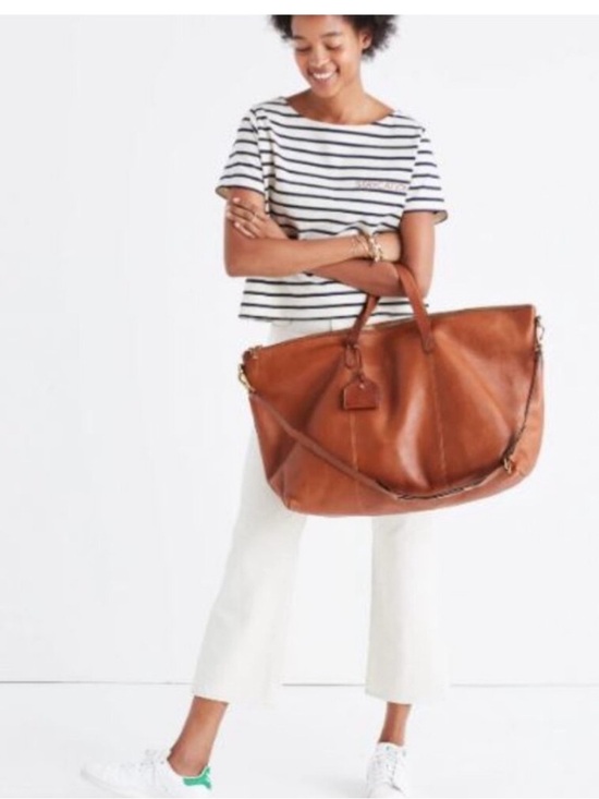 Madewell Handbags - Madewell Classic Leather Transport Weekender Bag - English Saddle Brown
